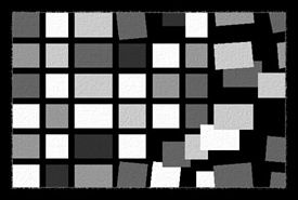Круглый грязезащитный коврик Modemo 200273 0.5х0.8 квадраты серо белые