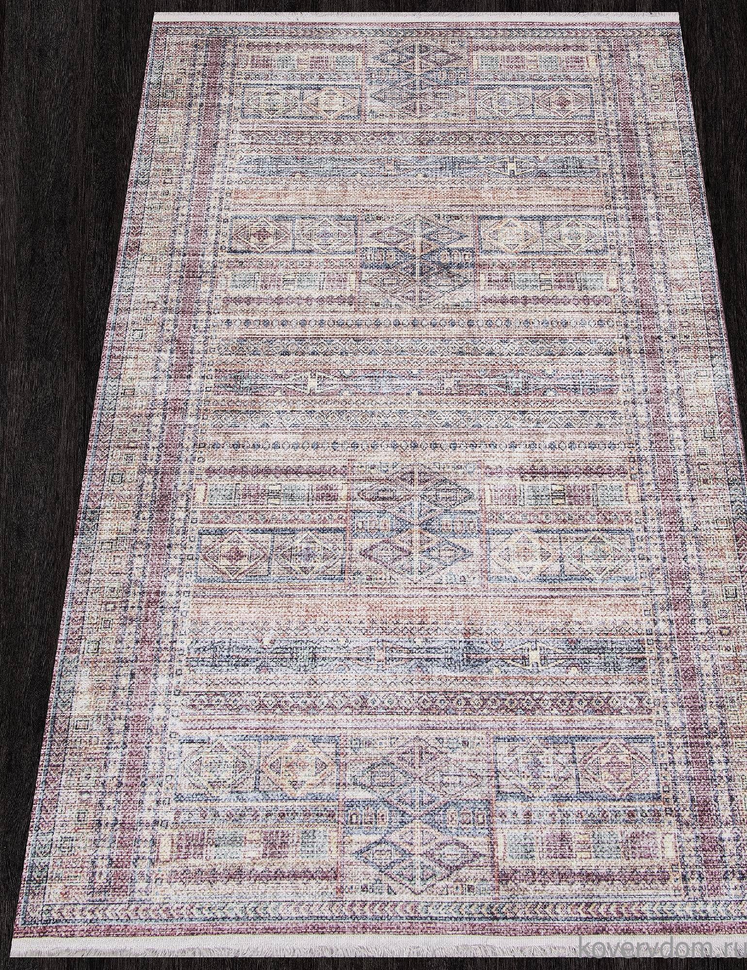 Ковер из полиэстера ЛОТУС AB103A КРАСНЫЙ / СИНИЙ