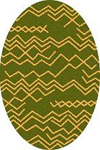 Ковер длинноворсовый зеленый COMFORT SHAGGY 2 s644 GREEN-ORANGE Овал