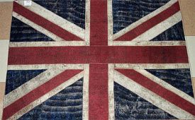 Оранжевый ковер винтажный ручной работы Британский флаг Vintage Flag Patchwork 22201