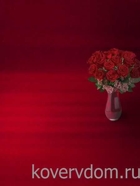 Ковровая дорожка полушерстяная однотонная красно-бордовая