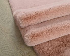 Ковер длинноворсовый из искусственного меха RABBIT PREMIUM MS1000 PINK