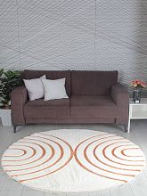 Ковер терракотовый RABBIT CARVING PX4005 CREAM / TERRA Круг