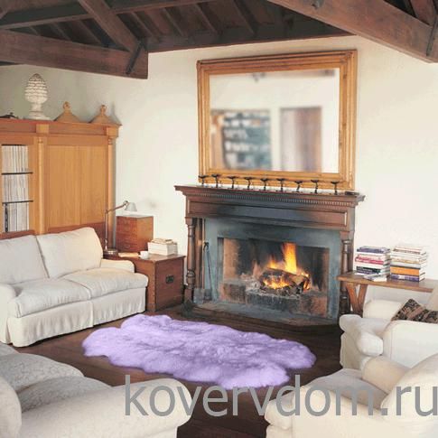 Овчина высокоплотная (накидка/ковер) ЧЕТВЕРНАЯ лаванда